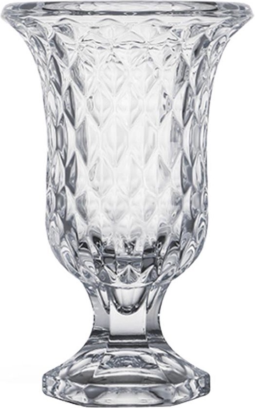 Giftdecor - Bloemenvaas - Diamonds transparant glas - 12 x 20 cm