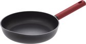 Secret de Gourmet - Koekenpan - Alle kookplaten/warmtebronnen geschikt - zwart/rood - Dia 25 cm