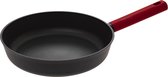 Secret de Gourmet - Koekenpan - Alle kookplaten/warmtebronnen geschikt - zwart/rood - Dia 27 cm