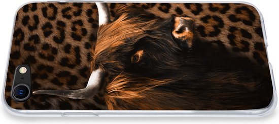 Coque iPhone 7 - Highlander écossais - Fourrure - Imprimé panthère - Siliconen