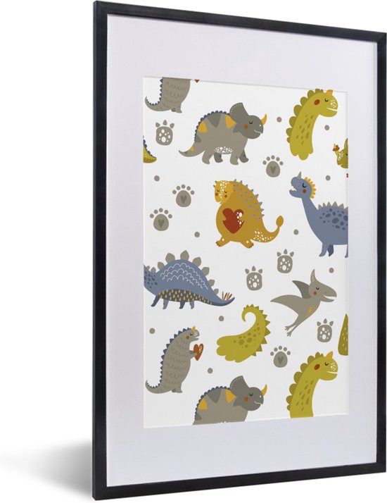 Verrijking Confronteren kopen Poster in fotolijst kind - Schilderij voor kinderen - Dinosaurus - Kinderen  - Design -... | bol.com
