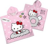 Poncho Hello Kitty - 100% Katoen - Taille : 60×120 cm avec capuche