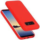 Cadorabo Hoesje geschikt voor Samsung Galaxy NOTE 8 in LIQUID ROOD - Beschermhoes gemaakt van flexibel TPU silicone Case Cover
