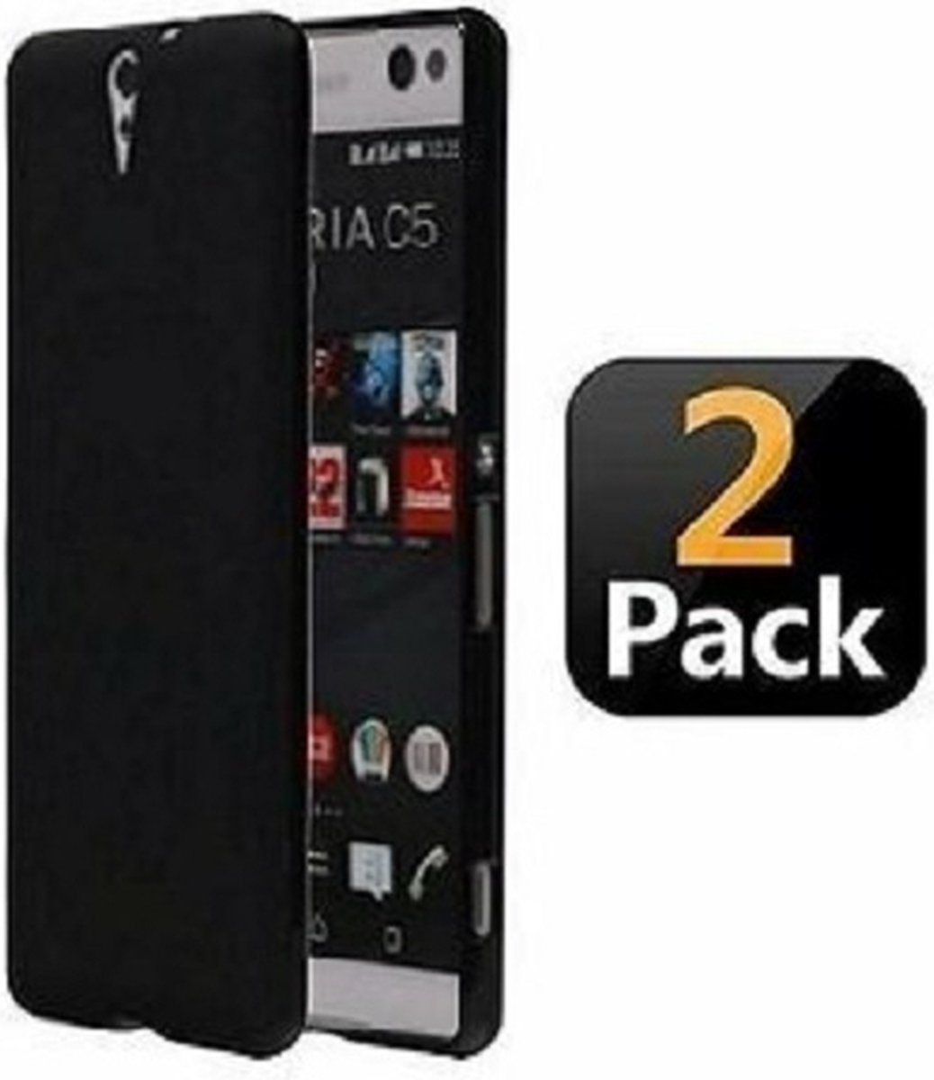 Sony Xperia C5 Ultra Hoesje Siliconen TPU Zwart 2x