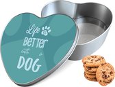 Boîte à biscuits Life Is Better With A Dog Hart - Boîte de rangement 14x15x5 cm