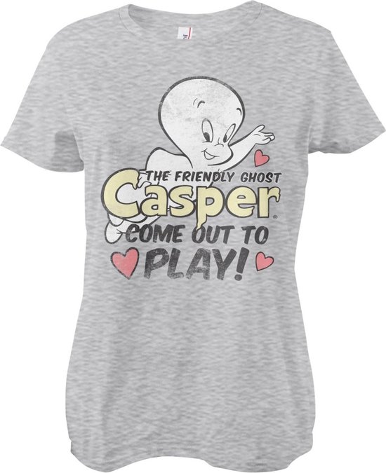 Casper The Friendly Ghost Dames Tshirt -2XL- Come Out And Play Grijs