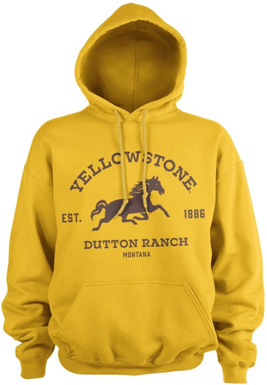 Foto: Yellowstone hoodie trui m dutton ranch montana geel