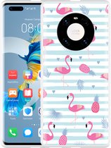 Huawei Mate 40 Pro Hoesje Flamingo Ananas Designed by Cazy