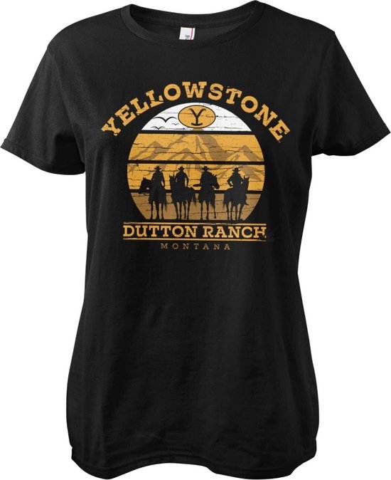 Yellowstone Dames Tshirt Cowboys Zwart
