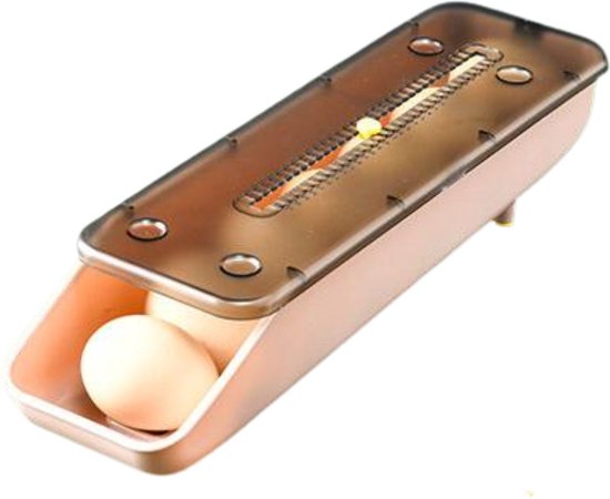 Boîte à œufs Nizami - Organisateur de réfrigérateur - Porte-œufs - Boîte de rangement pour œufs - Indicateur de date - Empilable - Rose