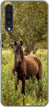 Geschikt voor Samsung Galaxy A30s hoesje - Paard - Bos - Gras - Siliconen Telefoonhoesje
