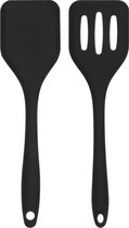 Krumble Spatels - Set van 2 - Gourmetspatels - Keukengerei - Kleine spatels - Zwart - Siliconen
