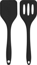 Krumble Spatule Lot de 2 - Klein - Spatules - Spatules Gourmandes - Set de Camping - Batterie de cuisine de Cuisine - Ustensiles de Cuisine - Zwart - Siliconen