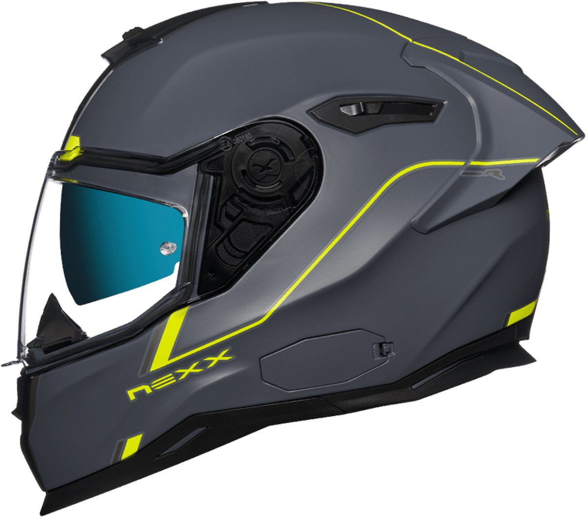 Nexx Sx.100R Frenetic Neon Grey Matt 2XL - Maat 2XL - Helm
