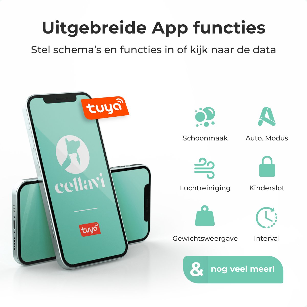 Cellavi VI-A - Automatische Kattenbak - Zelfreinigende Kattenbak - XXL - Voor Grote Katten - Met App en Touchscreen - 65L thumbnail 5