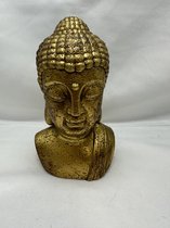 Decoratieve Boeddha - Goud - hoogte 17 cm x 10 x 6 cm - polyresin - Woonaccessoires - Decoratieve beelden