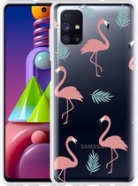 Hoesje Geschikt voor Samsung Galaxy M51 Flamingo Pattern