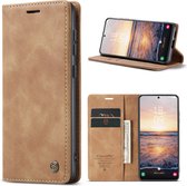 CaseMe - Telefoonhoesje geschikt voor Samsung Galaxy S23 - Wallet Book Case - Met Magnetische Sluiting - Licht Bruin