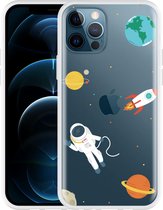 Geschikt voor Apple iPhone 12 Pro Hoesje Astronaut - Designed by Cazy