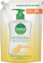 Bol.com Dettol Handzeep Navulling - Citrusgeur verrijkt met 100% natuurlijke oliën - 500ML aanbieding