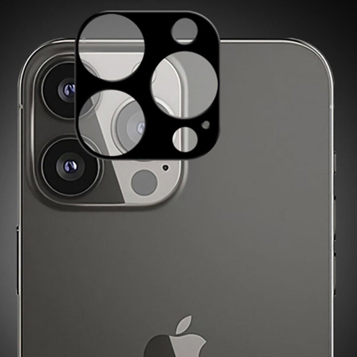Techsuit - Full Cover Camera Glas voor iPhone 13 Pro/ iPhone 13 Pro Max - Extra Sterk - Krasbestendig - Water Afwerend - Zwart