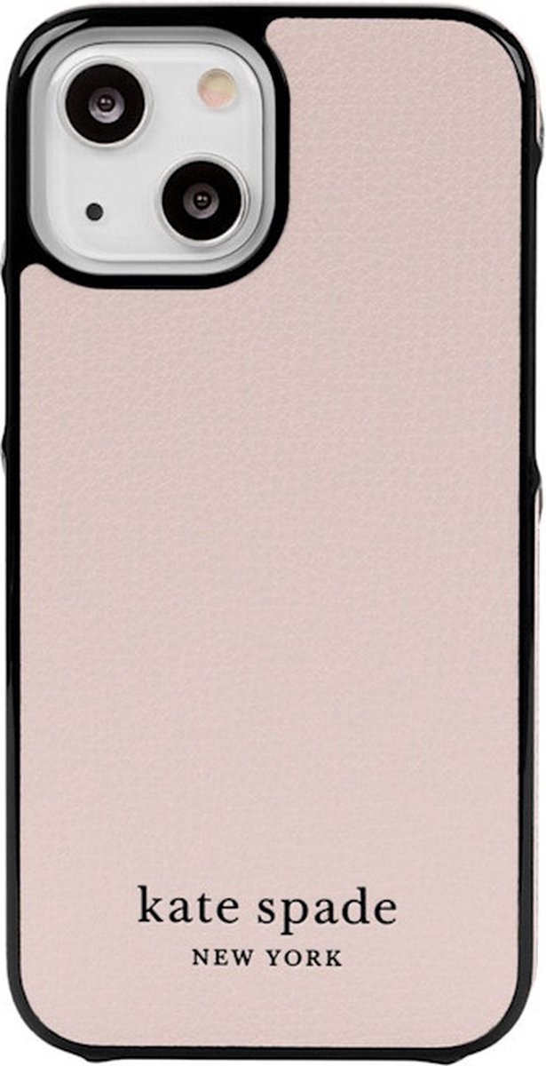 Kate Spade New York Wrap Case voor iPhone 13 mini - Pale Vellum/zwarte bumper/zwart logo