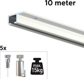 ARTITEQ 10 METER ALL-IN-ONE TOP RAIL 15KG / WIT RAL9003