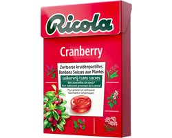 Ricola | Cranberry | Suikervrij | 20 x 50 gram