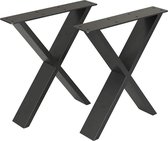 Stalen onderstel Maribo set van 2 X tafelpoot 42x40 cm zwart mat