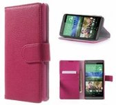 HTC Desire 816 Hoesje Met Pasjeshouder Bookcase Roze