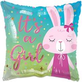 Folieballon ECO It´s a Girl Rabbit(46cm) Geboorte, themafeest meisje