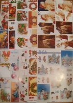 10x 3DA4 Knipvellen -Kerst- Voor elk wat wils - Maak prachtige kaarten,scrapbook of bullet journal - Inhoud verschillend per pakket