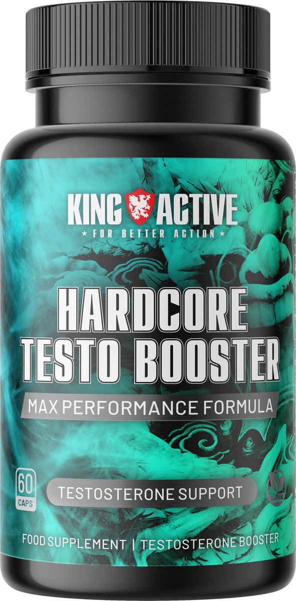 King Active | Hardcore Testo Booster | 60 vegan caps | Potentie, Kracht en Energie | Spiermassa | Testosteron Booster | Vandaag besteld, Morgen in Huis!