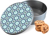 Biscuit Tin Mandala Pattern Round - Boîte de rangement 15x15x5 cm
