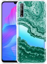 Huawei P Smart S Hoesje Turquoise Marble Art Designed by Cazy