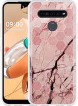 LG K41S Hoesje Pink Marble - Designed by Cazy