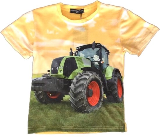S&c Trekker / tractor shirt - Fendt - Korte mouw - Geel