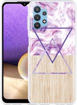 Hoesje Geschikt voor Samsung Galaxy A32 5G Color Paint Wood Art