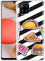 Hoesje Geschikt voor Samsung Galaxy A42 Love Fast Food