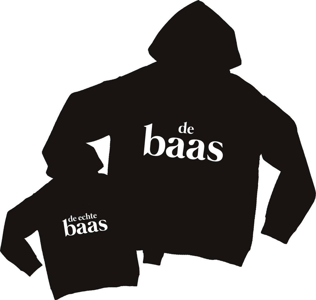 Goedkoopste Matching hoodies Vader & Zoon/Dochter | De Echte Baas | Vader S - Kind 98/104 | Eenmannenkado.nl