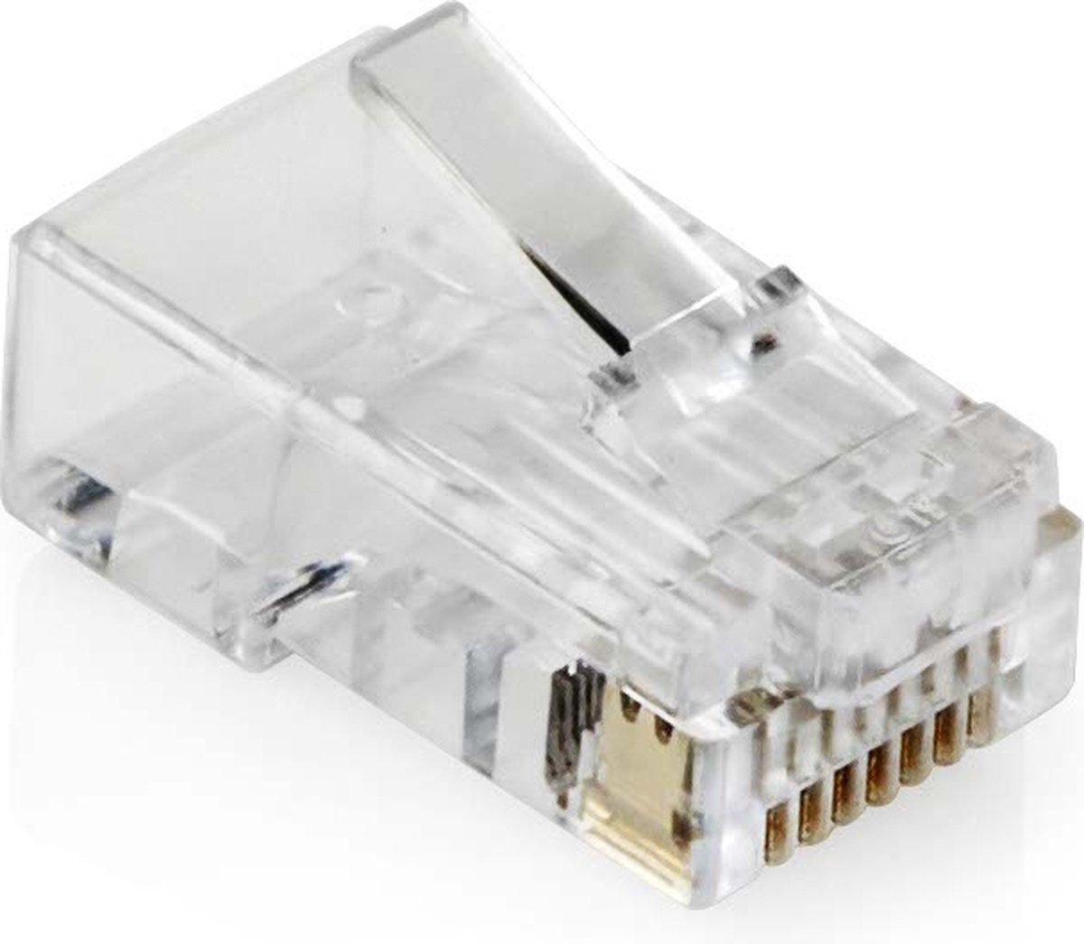 Modulaire RJ45 stekker - Cat 6 - Vaste kern - Verguld - Transparant - 10 stuks - Allteq