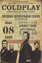 Wandbord / Concert Bord - Coldplay Viva La Vida Tour 2009