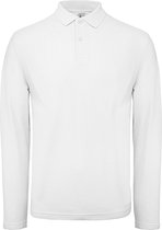 Men's Long Sleeve Polo ID.001 Wit merk B&C maat XXL