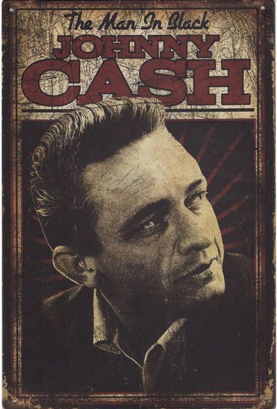 Wandbord - Johnny Cash The Man In Black