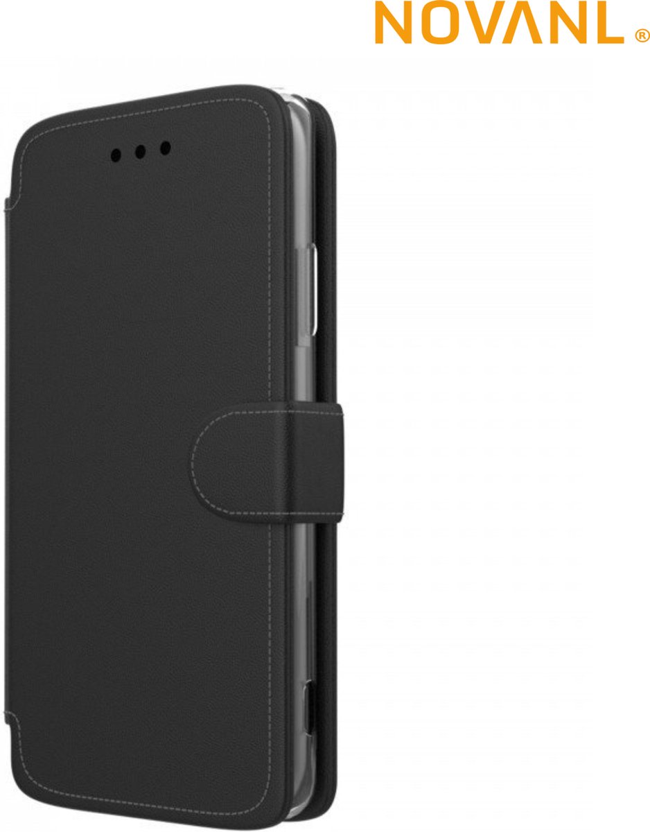 BookCase NovaNL Geschikt voor iPhone 12/12 Pro met pasjes houder - zwart