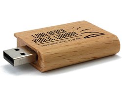 Hout boek usb stick met naam, tekst of foto bedrukken