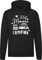 The best memories Hoodie | camping | caravan | vakantie | herinnering | zomer | Unisex | Trui | Sweater | Capuchon | Zwart
