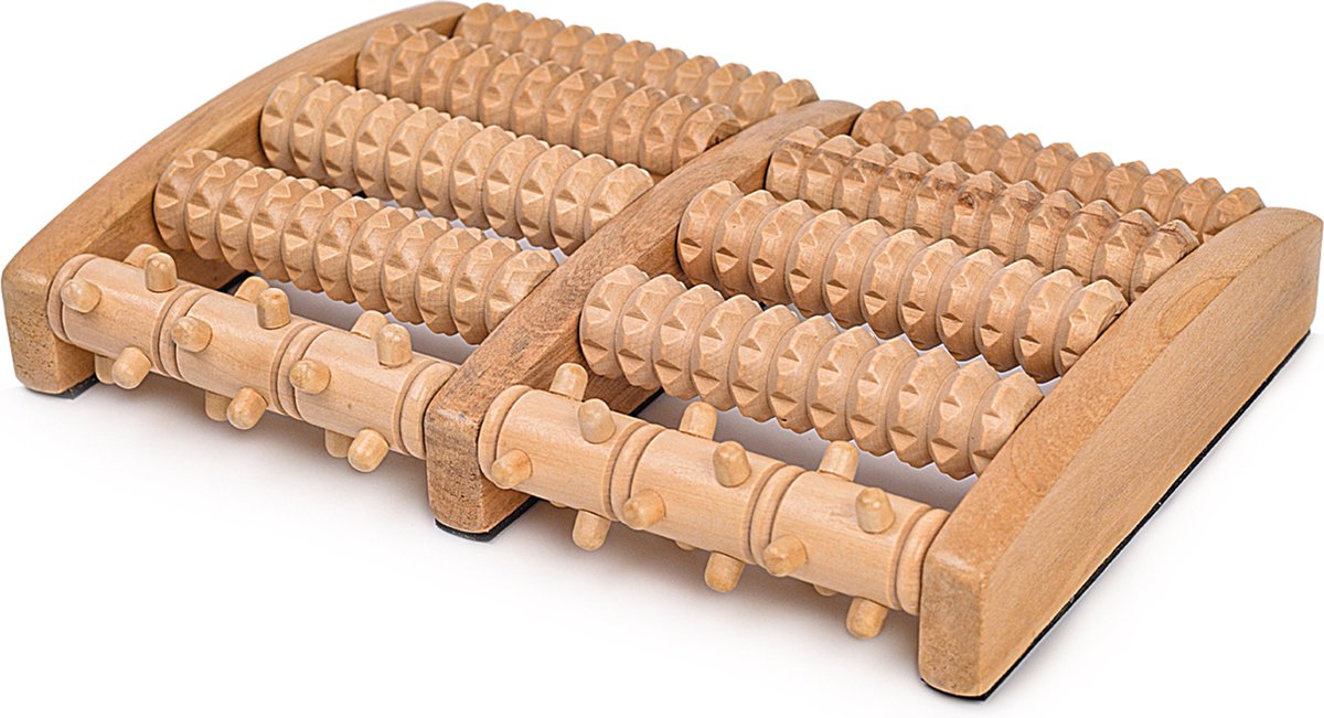 Groots - Voetmassage Apparaat van Hout – Voetmassage roller – Massage Apparaat - Verbetering Bloedsomloop - Massage roller - Voetroller - Groots