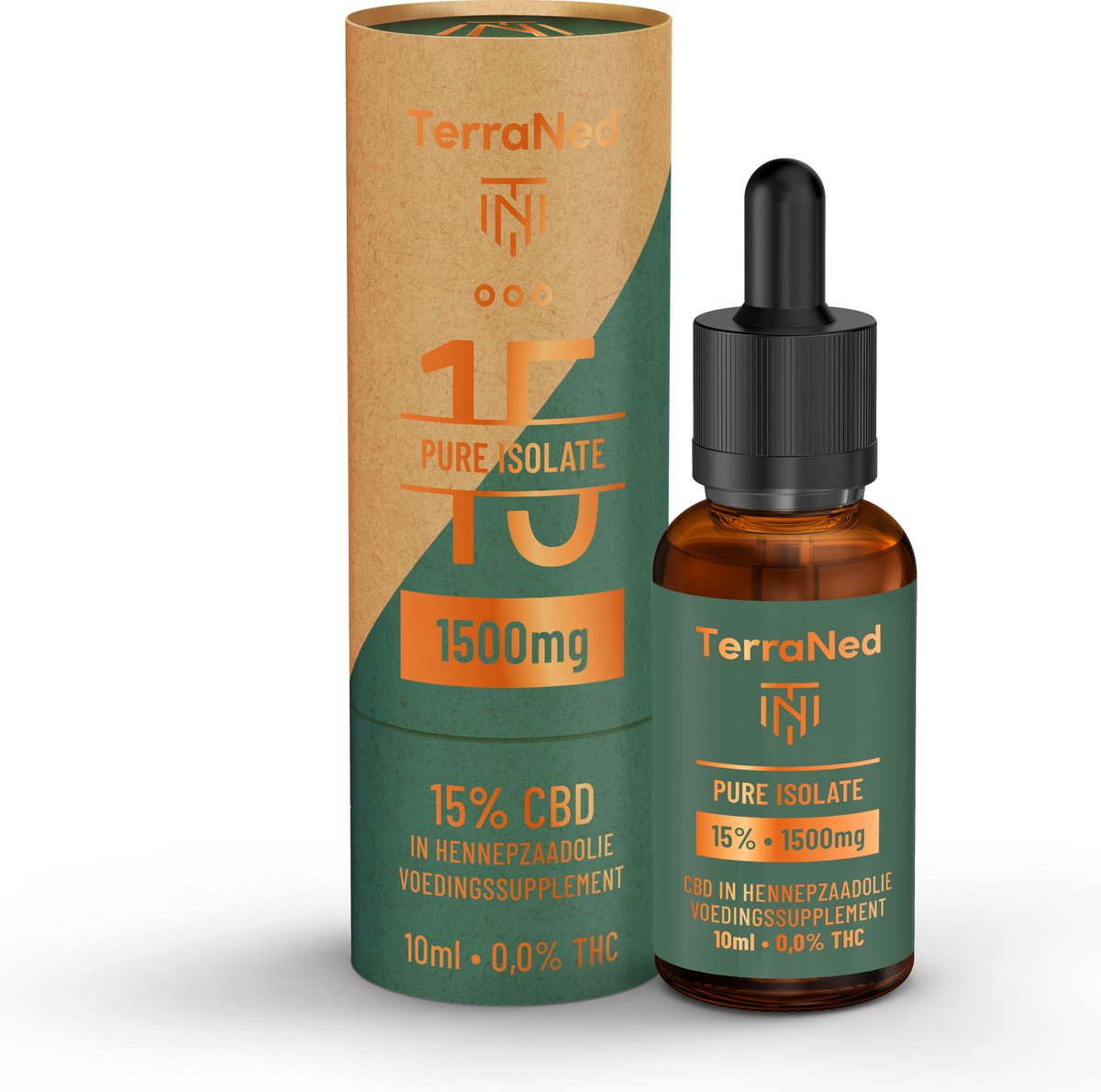 Goedkoopste Pure Isolate CBD olie 15 van TerraNed® | 1500mg CBD - 10ml | 0,0 THC | 99.5 Pure CBD Isolaat | Premium CBD | In Nederland geproduceerd met hennepplanten uit de EU