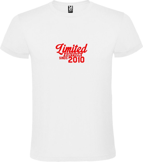Wit T-Shirt met “Limited sinds 2010 “ Afbeelding